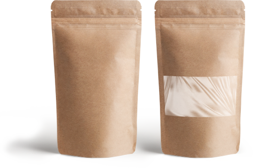 Download Kraft Paper Re Sealable Stand Up Pouches Doypack With Window